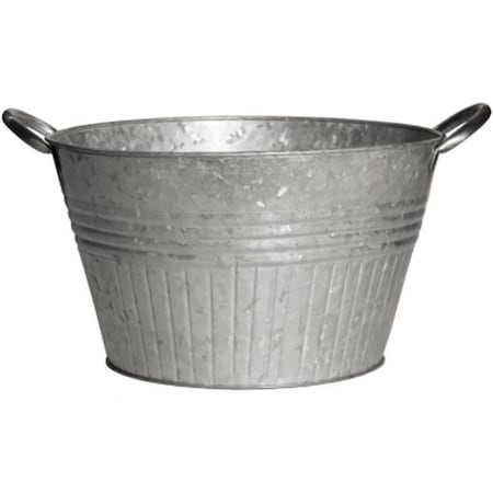 Perfectpatio 16 in. Galvanized Round Tub Planter PE135065